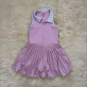 YPB Light Pink Kids Athletic Mini Dress with Collar and Pleated Skirt